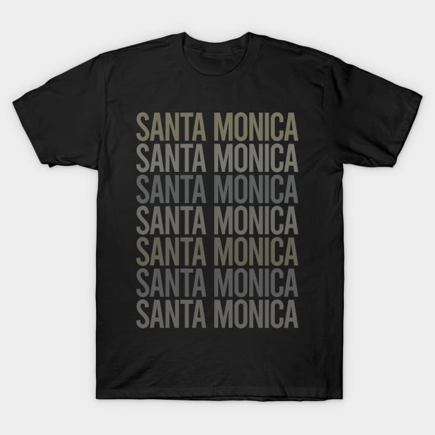 Gray Text Art Santa Monica T-Shirt by flaskoverhand